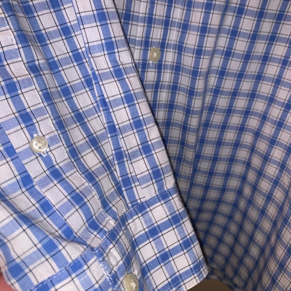 Chaps L blue white checkered button down shirt - Picture 6 of 6